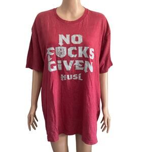 No F's Given Tshirt Mens XL Spellout Red Gray Stretch Pullover